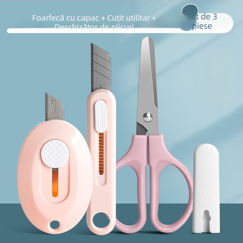 Cuțit universal cu foarfece și deschizător de cutii – Model 960, Material: Plastic, Greutate netă: 100 g, Marca: M&g / Morning Light