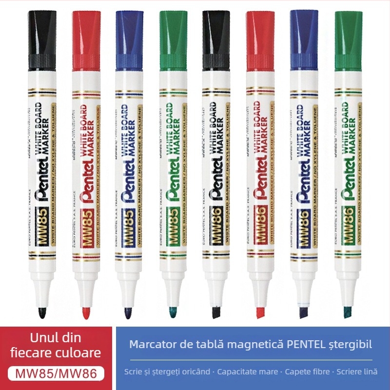 Marker pentru tablă albă Patong MW85/MW86 – cu vârf rotund sau pătrat, corp din plastic, lățime linie 1.9/4.7, pentru uz industrial de birou
