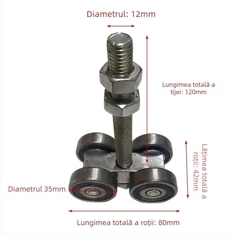Șină de roți din fontă pentru uși industriale – șină robustă cu roată rulment pentru uși glisante