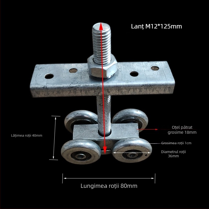 Șină de roți din fontă pentru uși industriale – șină robustă cu roată rulment pentru uși glisante