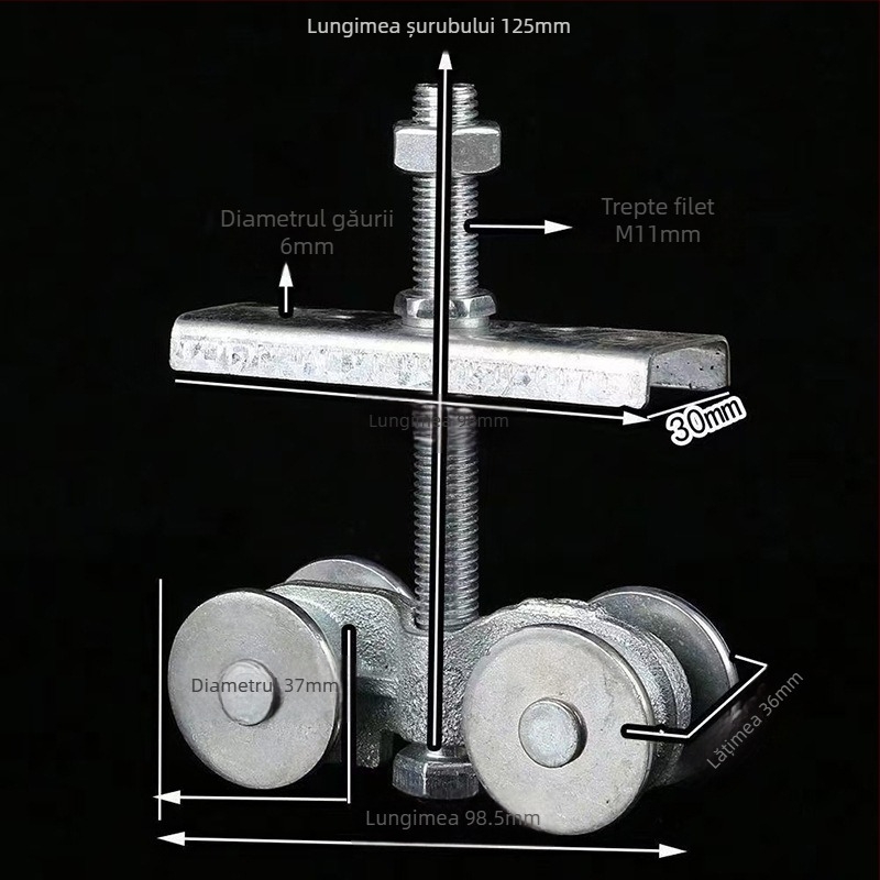 Șină de roți din fontă pentru uși industriale – șină robustă cu roată rulment pentru uși glisante