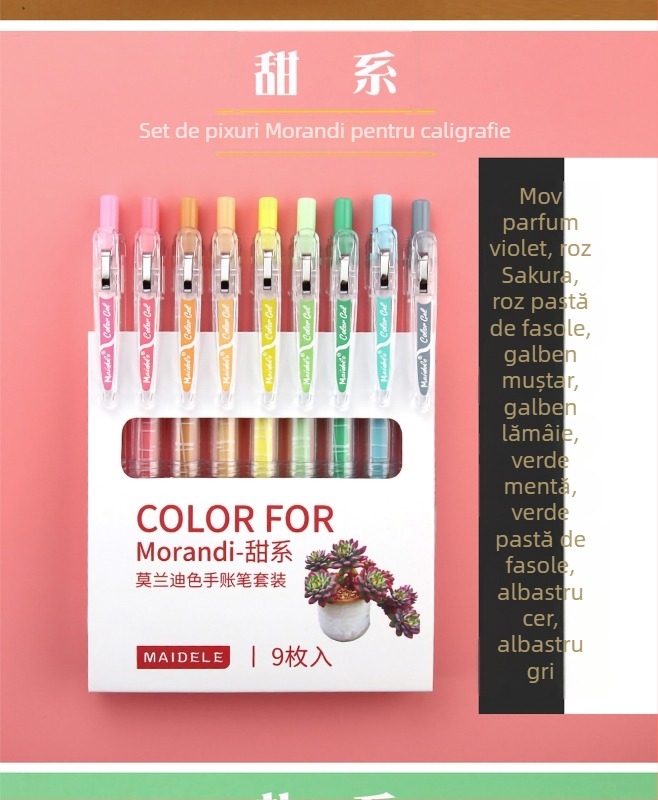 Set de pixuri gel – Seria Morandi, Jingxuan (Carcasă din plastic; Vârf din oțel inoxidabil; Cerneală neștergibilă)