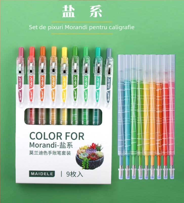 Set de pixuri gel – Seria Morandi, Jingxuan (Carcasă din plastic; Vârf din oțel inoxidabil; Cerneală neștergibilă)