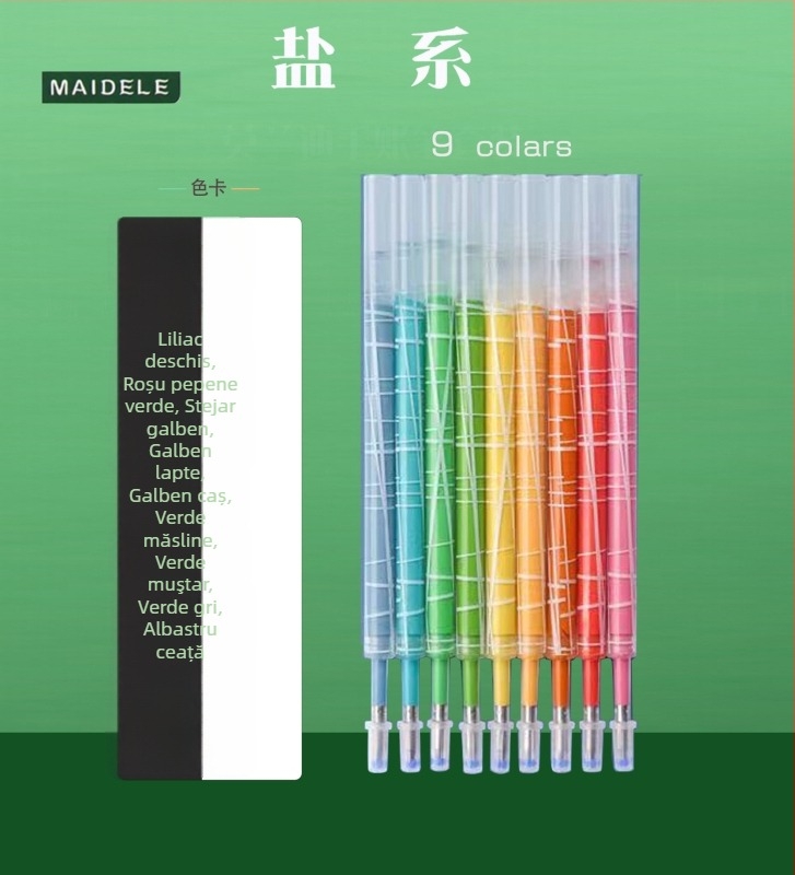 Set de pixuri gel – Seria Morandi, Jingxuan (Carcasă din plastic; Vârf din oțel inoxidabil; Cerneală neștergibilă)