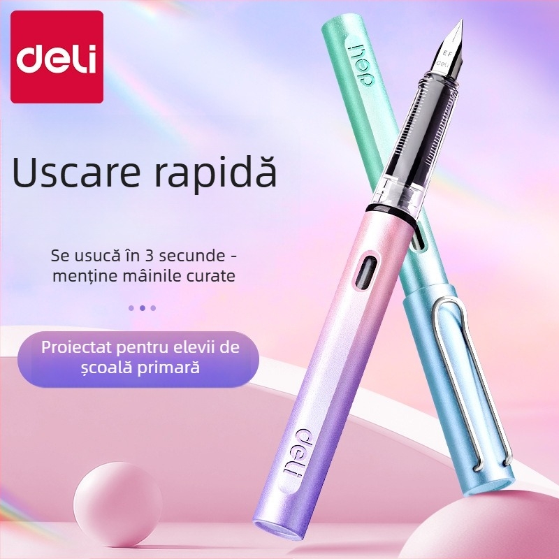 Stilou pentru elevi din învățământul primar, clasa a III-a–a IV-a, cu sac de cerneală înlocuibil, model Xws-gb 1016-1, carcasă din plastic