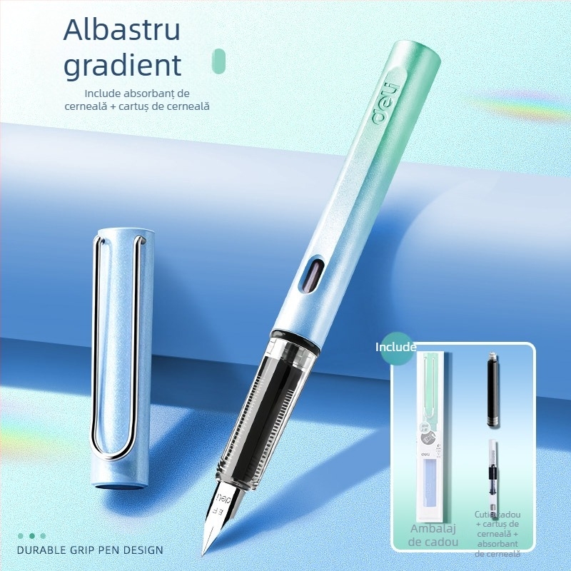 Stilou pentru elevi din învățământul primar, clasa a III-a–a IV-a, cu sac de cerneală înlocuibil, model Xws-gb 1016-1, carcasă din plastic