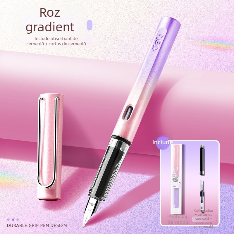 Stilou pentru elevi din învățământul primar, clasa a III-a–a IV-a, cu sac de cerneală înlocuibil, model Xws-gb 1016-1, carcasă din plastic