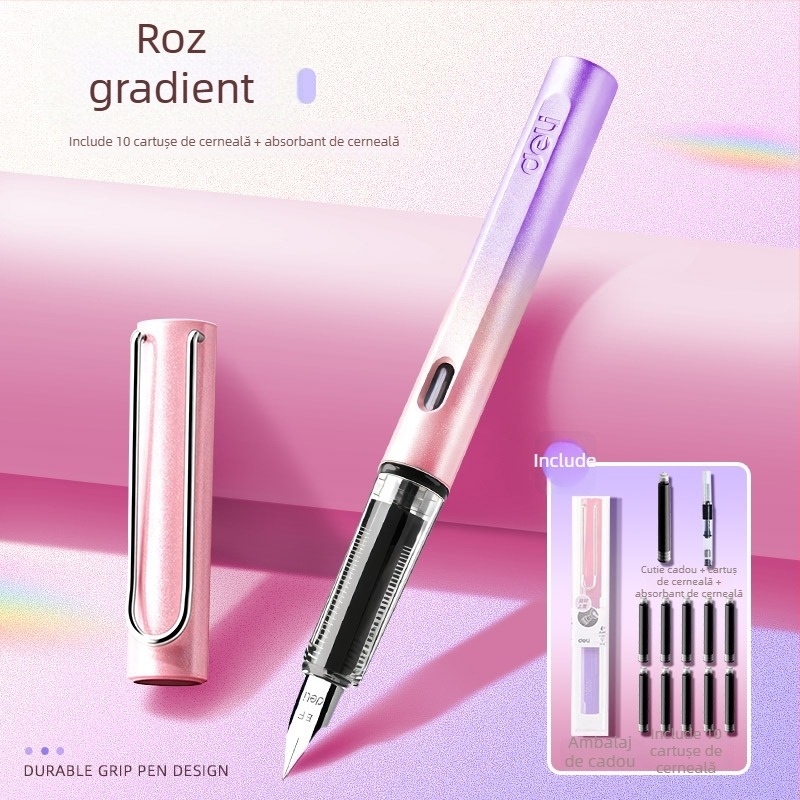 Stilou pentru elevi din învățământul primar, clasa a III-a–a IV-a, cu sac de cerneală înlocuibil, model Xws-gb 1016-1, carcasă din plastic