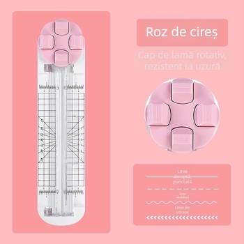 Tăietor de hârtie manual, model rotativ 4 în 1, Shangmei, din plastic