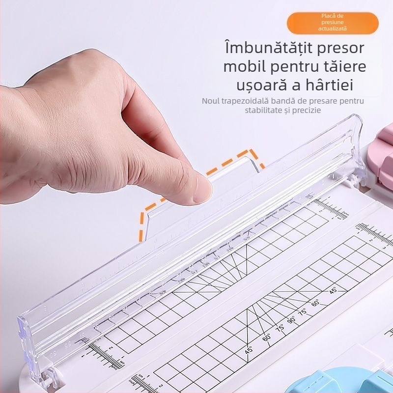 Tăietor de hârtie manual, model rotativ 4 în 1, Shangmei, din plastic