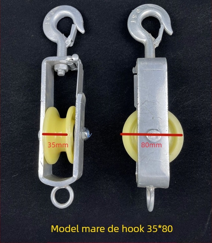 Rulment de evacuare din nylon pentru cale ferată, tip cârlig-rotă, canal închis pentru cablu optic, pentru cabluri de alimentare și țeavă PE