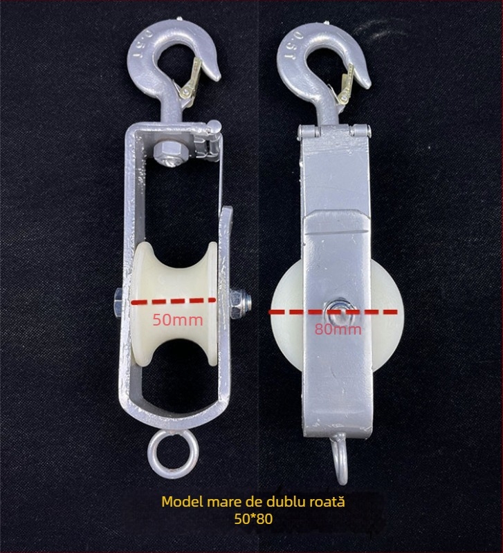 Rulment de evacuare din nylon pentru cale ferată, tip cârlig-rotă, canal închis pentru cablu optic, pentru cabluri de alimentare și țeavă PE