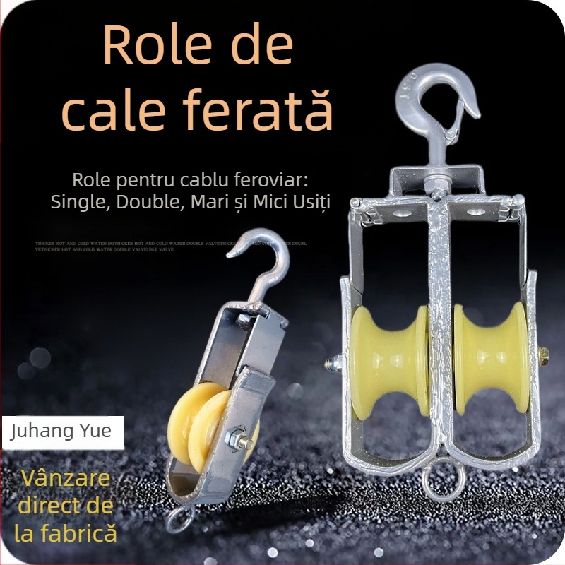 Rulment de evacuare din nylon pentru cale ferată, tip cârlig-rotă, canal închis pentru cablu optic, pentru cabluri de alimentare și țeavă PE