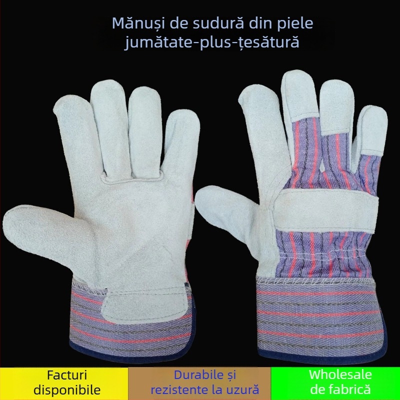 Mănuși de sudură, piele Cortex, Welding beast, protecție termică pentru sudură, tăiere, lucrări electrice