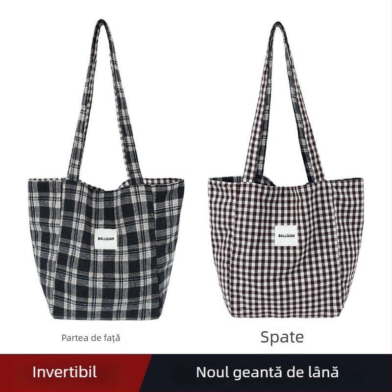 Geantă de subraț din pluș, cu model carouri și leopard, formă verticală pătrată, închidere cu lacăt