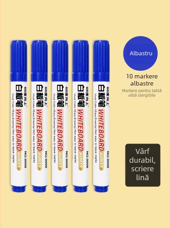 Marker pentru tablă albă, pe bază de apă, lățime linie de 2 mm, corp din plastic, model de 68 grade