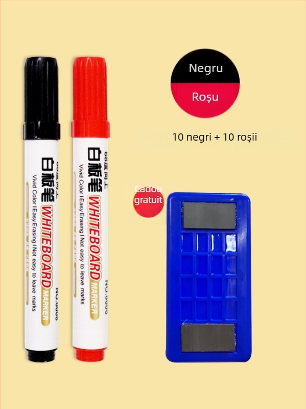 Marker pentru tablă albă, pe bază de apă, lățime linie de 2 mm, corp din plastic, model de 68 grade