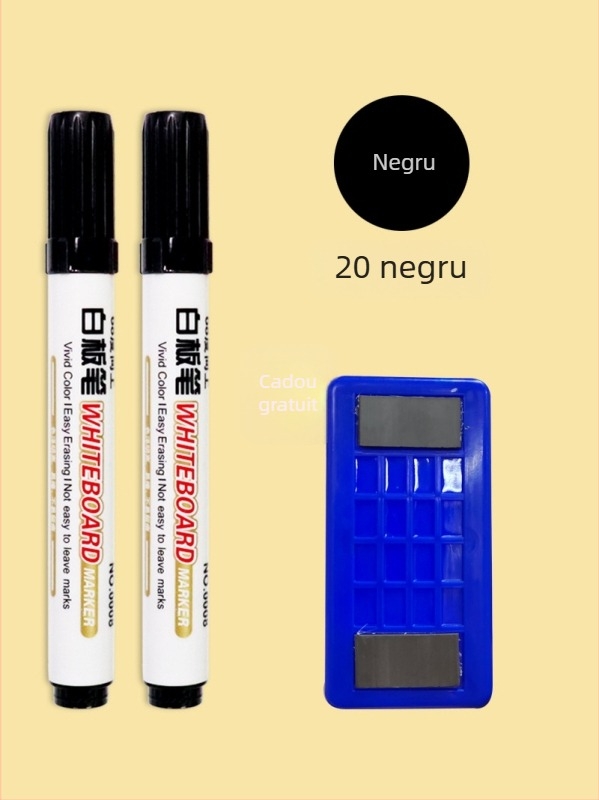 Marker pentru tablă albă, pe bază de apă, lățime linie de 2 mm, corp din plastic, model de 68 grade