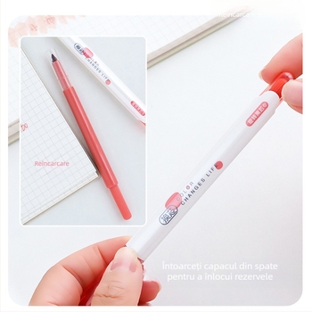 Marker fluorescent cu miez înlocuibil și vârf moale (Model HP7500; Carcasă din plastic; 6 buc. într-o cutie mică; Miez înlocuibil; Vârf moale)