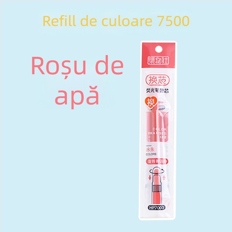 Marker fluorescent cu miez înlocuibil și vârf moale (Model HP7500; Carcasă din plastic; 6 buc. într-o cutie mică; Miez înlocuibil; Vârf moale)