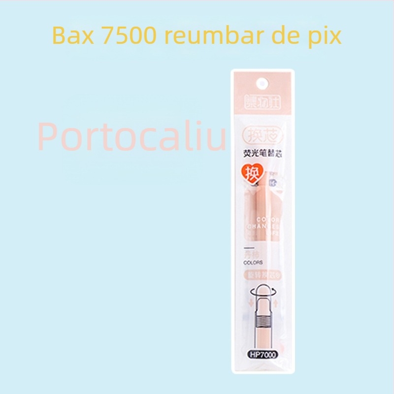 Marker fluorescent cu miez înlocuibil și vârf moale (Model HP7500; Carcasă din plastic; 6 buc. într-o cutie mică; Miez înlocuibil; Vârf moale)