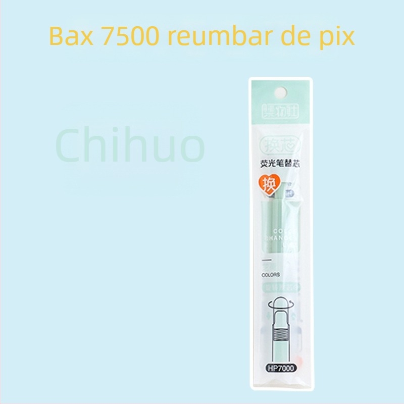 Marker fluorescent cu miez înlocuibil și vârf moale (Model HP7500; Carcasă din plastic; 6 buc. într-o cutie mică; Miez înlocuibil; Vârf moale)