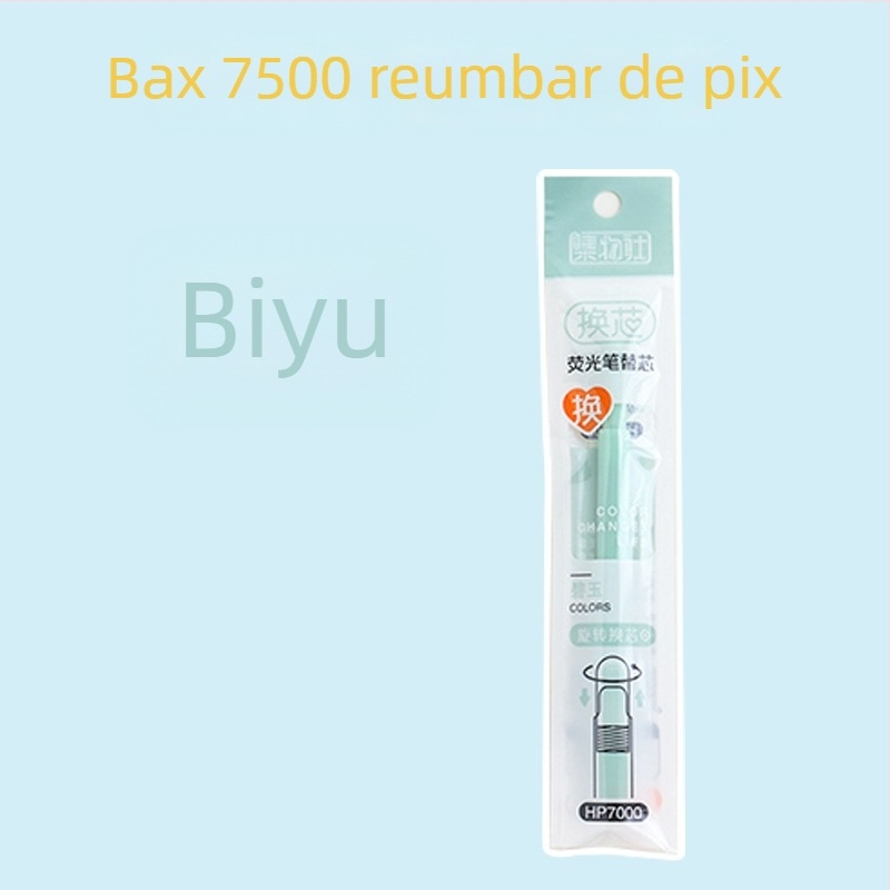 Marker fluorescent cu miez înlocuibil și vârf moale (Model HP7500; Carcasă din plastic; 6 buc. într-o cutie mică; Miez înlocuibil; Vârf moale)