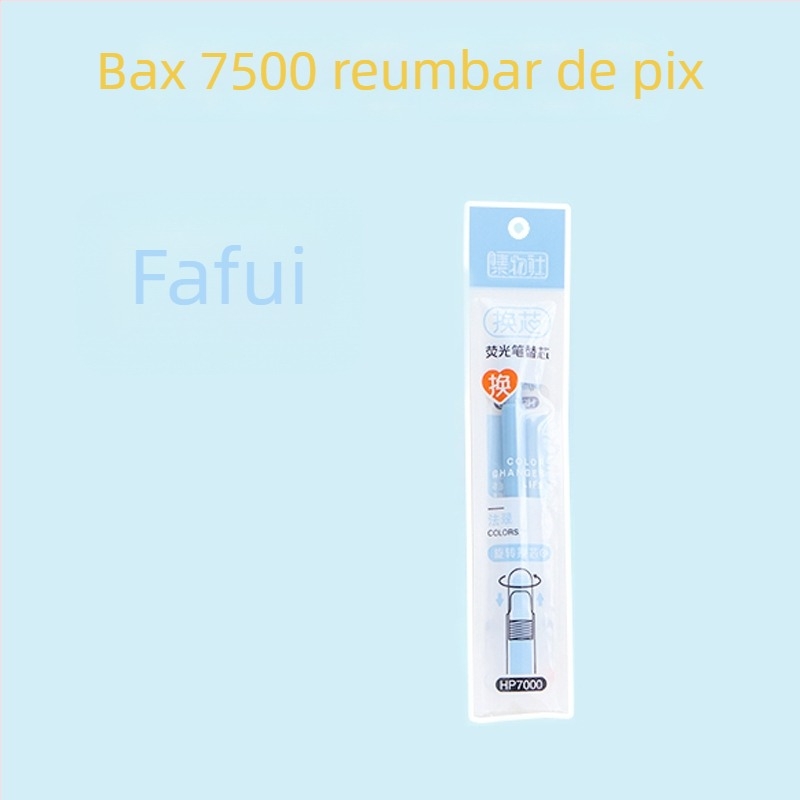 Marker fluorescent cu miez înlocuibil și vârf moale (Model HP7500; Carcasă din plastic; 6 buc. într-o cutie mică; Miez înlocuibil; Vârf moale)