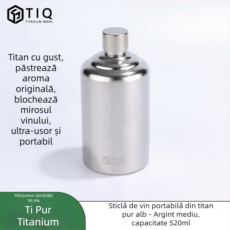 Sticlă de vin din titan – capacitate mare, cilindrică, sigilată, portabilă pentru exterior și uz casnic