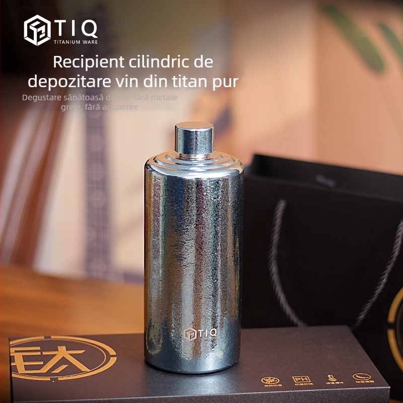 Sticlă de vin din titan – capacitate mare, cilindrică, sigilată, portabilă pentru exterior și uz casnic