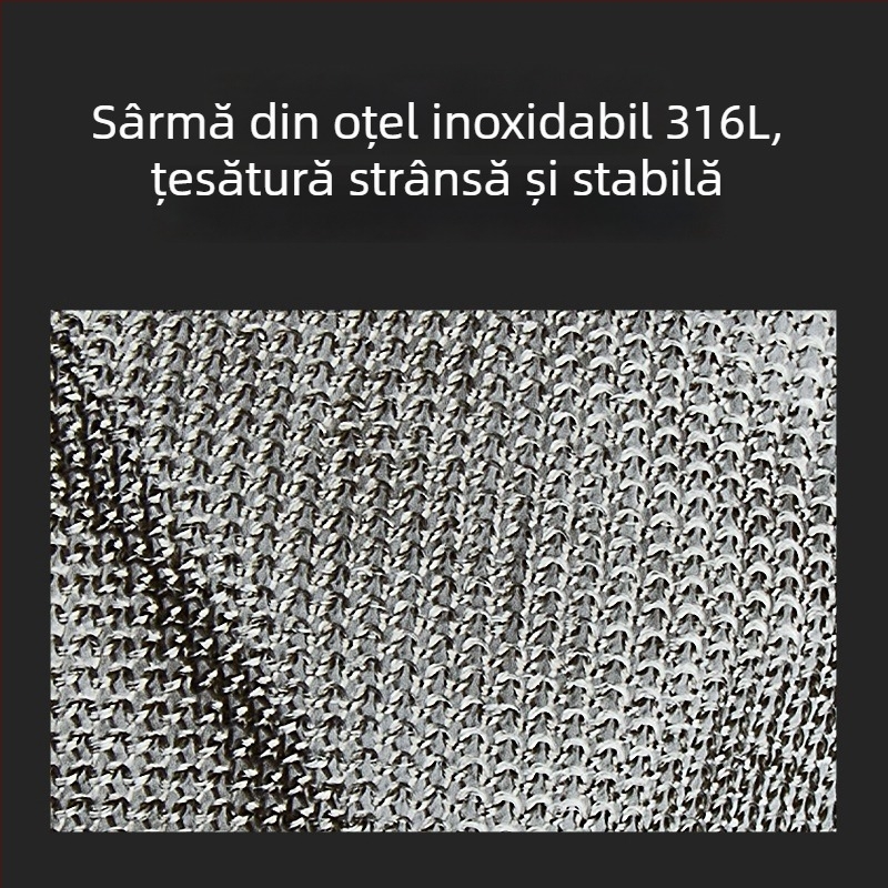 Mănuși rezistente la tăiere nivel 9, cinci degete din oțel inox 316L pentru muncă
