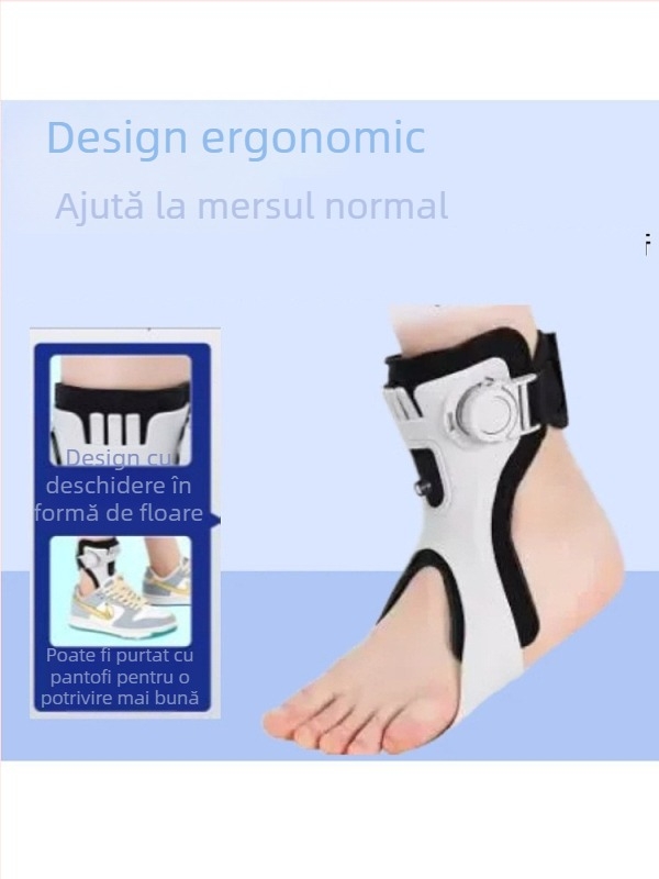 Ortază pentru piciorul căzut și gleznă, cu carcasă din rășină și căptușeală din SBR; Brand: Zongxiang; Model: Ortază pentru piciorul căzut; Părți aplicabile: picioare