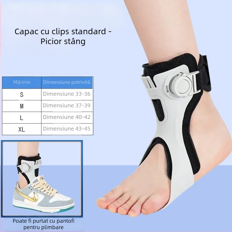 Ortază pentru piciorul căzut și gleznă, cu carcasă din rășină și căptușeală din SBR; Brand: Zongxiang; Model: Ortază pentru piciorul căzut; Părți aplicabile: picioare