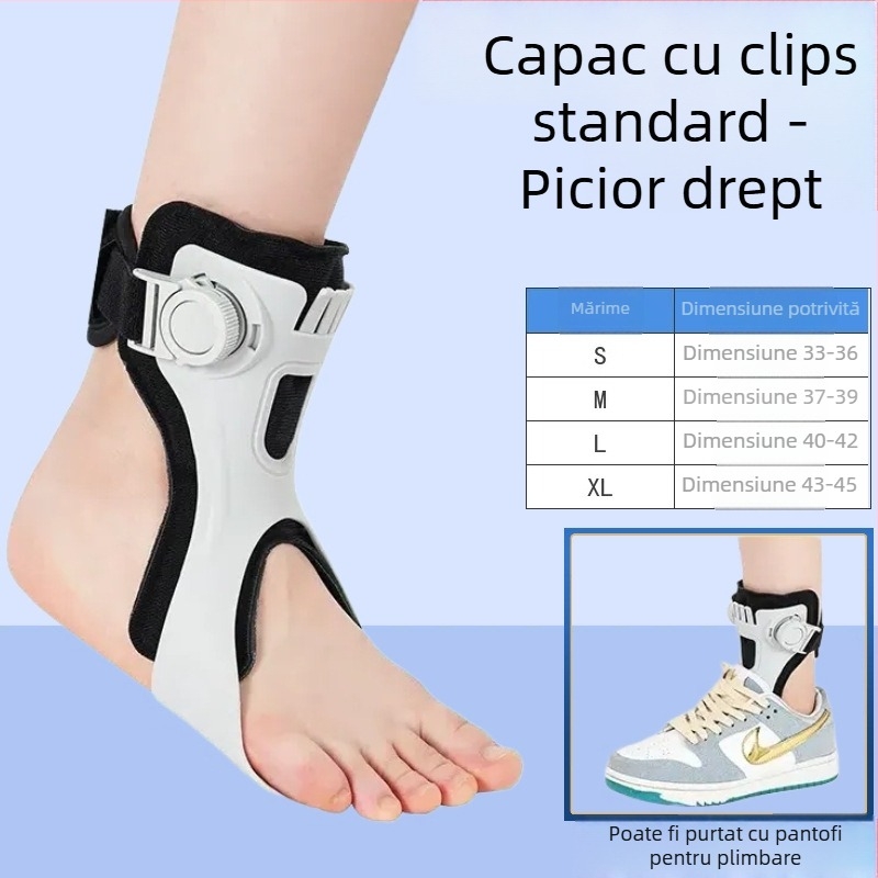 Ortază pentru piciorul căzut și gleznă, cu carcasă din rășină și căptușeală din SBR; Brand: Zongxiang; Model: Ortază pentru piciorul căzut; Părți aplicabile: picioare