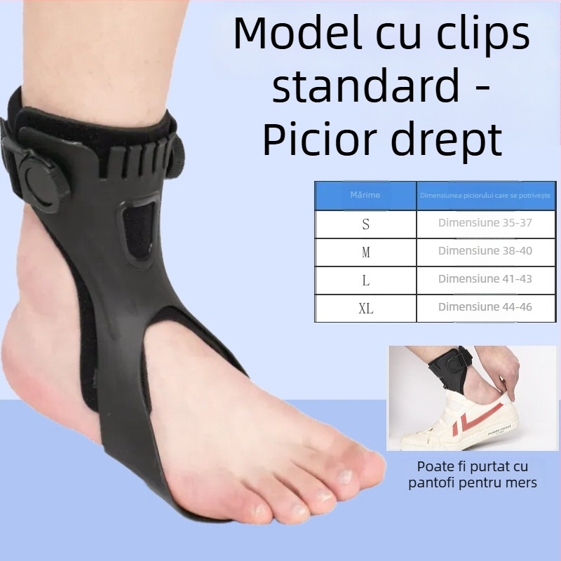 Ortază pentru piciorul căzut și gleznă, cu carcasă din rășină și căptușeală din SBR; Brand: Zongxiang; Model: Ortază pentru piciorul căzut; Părți aplicabile: picioare