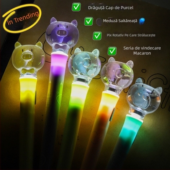 Pix de evidență cu temă macarons, scriere lină, seria Cartoon Cute, corp din plastic, neșters, vârf din alt material