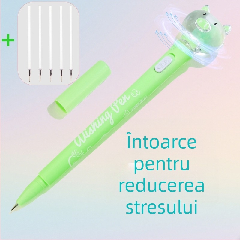 Pix de evidență cu temă macarons, scriere lină, seria Cartoon Cute, corp din plastic, neșters, vârf din alt material