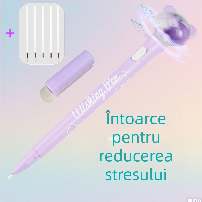 Pix de evidență cu temă macarons, scriere lină, seria Cartoon Cute, corp din plastic, neșters, vârf din alt material