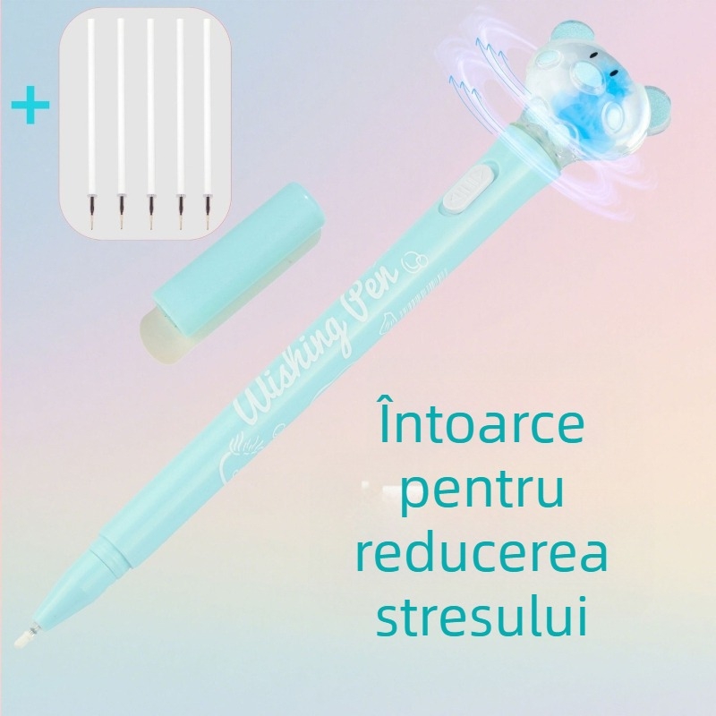 Pix de evidență cu temă macarons, scriere lină, seria Cartoon Cute, corp din plastic, neșters, vârf din alt material