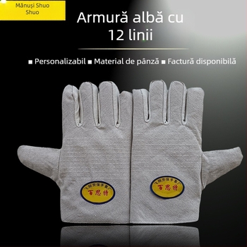 Mănuși din pânză pentru sudură, cu căptușeală completă, dublu strat, îngroșate pentru uz în atelier și pe șantier