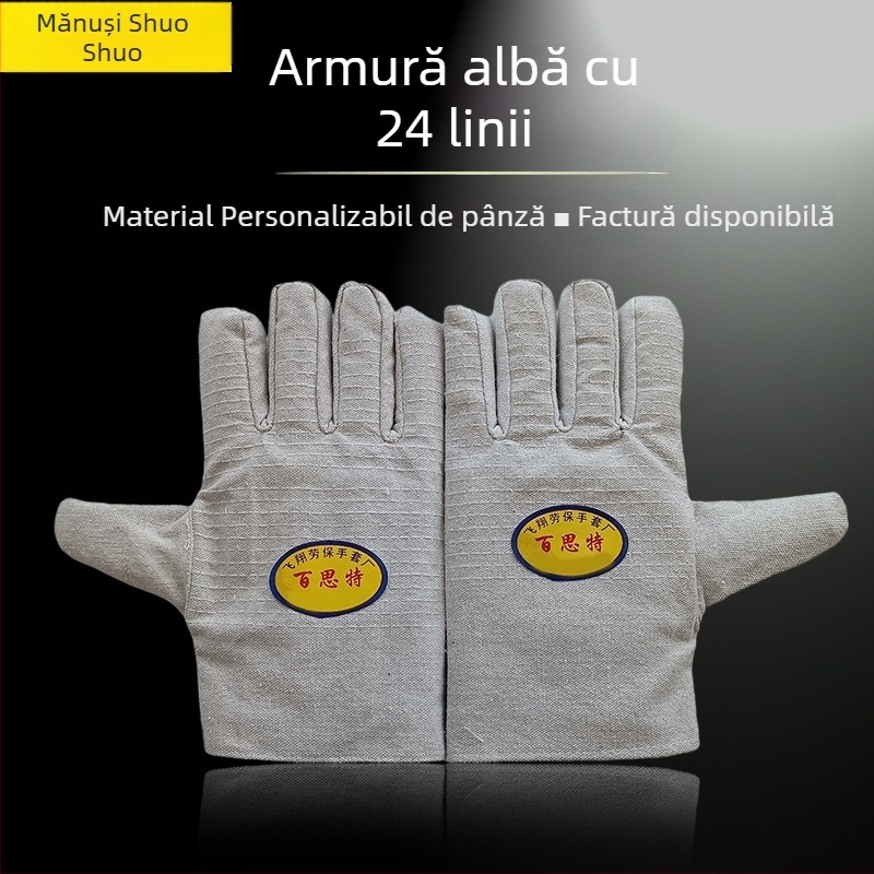 Mănuși din pânză pentru sudură, cu căptușeală completă, dublu strat, îngroșate pentru uz în atelier și pe șantier