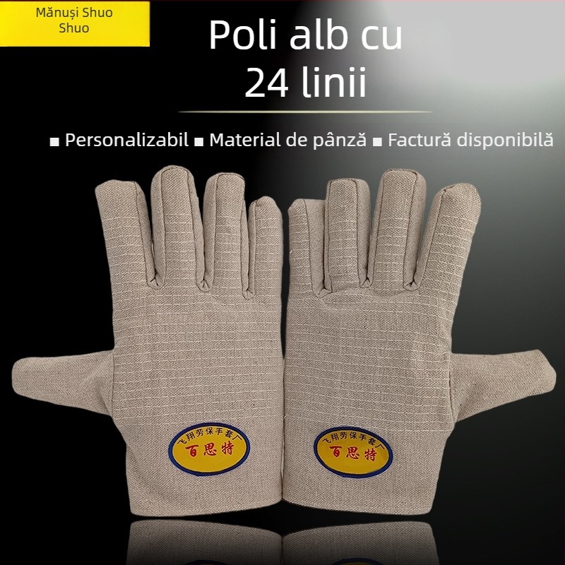 Mănuși din pânză pentru sudură, cu căptușeală completă, dublu strat, îngroșate pentru uz în atelier și pe șantier