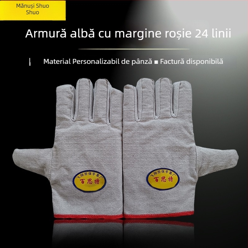 Mănuși din pânză pentru sudură, cu căptușeală completă, dublu strat, îngroșate pentru uz în atelier și pe șantier