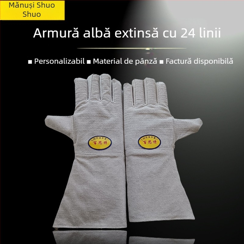 Mănuși din pânză pentru sudură, cu căptușeală completă, dublu strat, îngroșate pentru uz în atelier și pe șantier