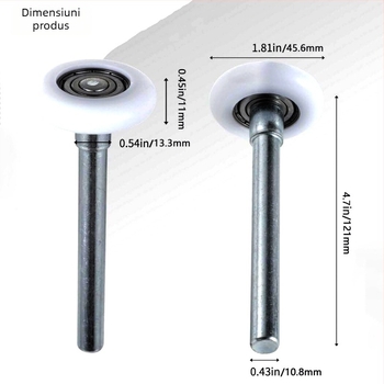 Rola pentru ușă de garaj cu corp ABS și rulment din nailon, model GLN46105-11B, diametrul axului 11 mm, capacitate de încărcare 30 kg, pentru uși de garaj electrice