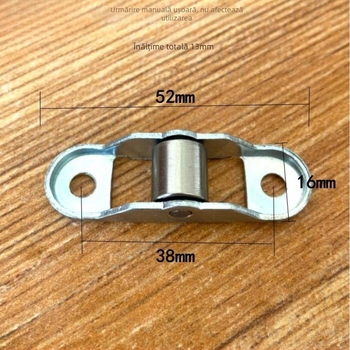 Kit role inferior pentru uși din plastic-oțel și ferestre glisante din sticlă - grosimea pereților 1 mm, diametrul exterior 1 mm, diametrul axului 1 mm, raza șanțului pentru frânghie 1 mm