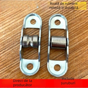 Kit role inferior pentru uși din plastic-oțel și ferestre glisante din sticlă - grosimea pereților 1 mm, diametrul exterior 1 mm, diametrul axului 1 mm, raza șanțului pentru frânghie 1 mm