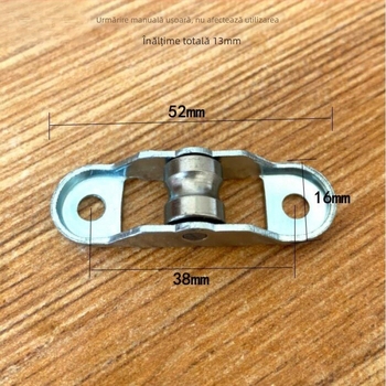 Kit role inferior pentru uși din plastic-oțel și ferestre glisante din sticlă - grosimea pereților 1 mm, diametrul exterior 1 mm, diametrul axului 1 mm, raza șanțului pentru frânghie 1 mm