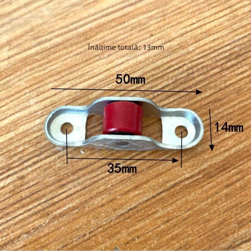Kit role inferior pentru uși din plastic-oțel și ferestre glisante din sticlă - grosimea pereților 1 mm, diametrul exterior 1 mm, diametrul axului 1 mm, raza șanțului pentru frânghie 1 mm