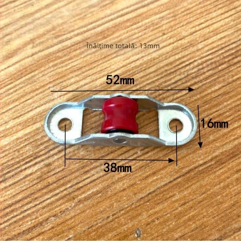 Kit role inferior pentru uși din plastic-oțel și ferestre glisante din sticlă - grosimea pereților 1 mm, diametrul exterior 1 mm, diametrul axului 1 mm, raza șanțului pentru frânghie 1 mm